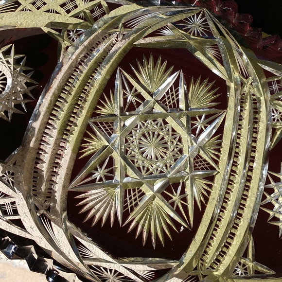 Vtg bohemian crystal oblong dish - Picture 4 of 13